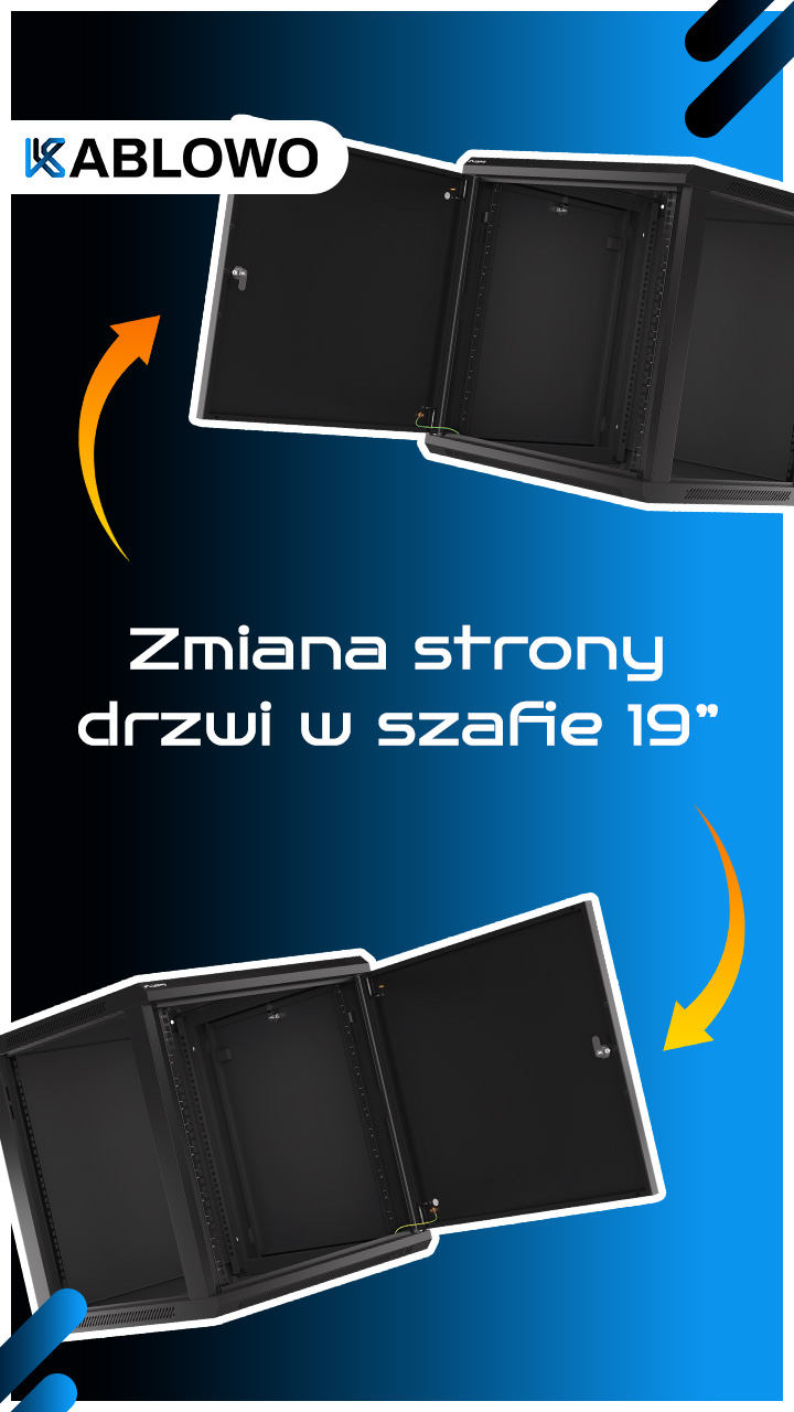zmiana strony drzwi w szafie rack 19 yt